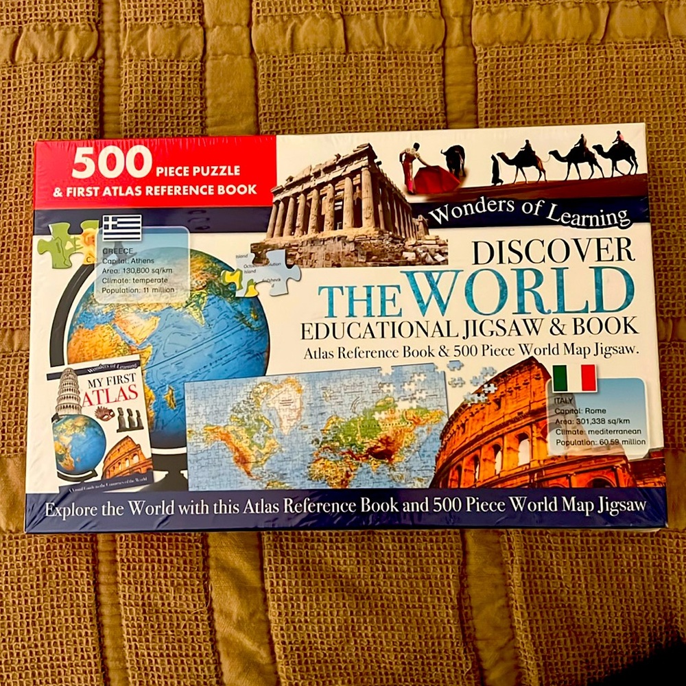 Discover the world educational jigsaw and book